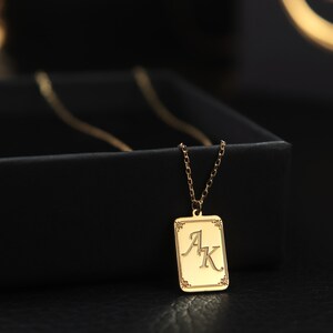 Collar con dije inicial enmarcado en plata, personalizado, elegante, el mejor regalo para parejas, collar con inicial, colgante con nombre personalizado, especial para madre