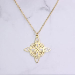 Witches Celtic Knot Powerful Talisman Necklace for Spiritual Person Gift for balance and Connection to Universal Energy Silver Talisman gift
