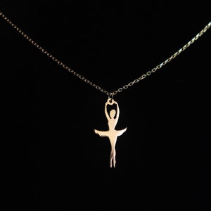 Dancing Swan Little Ballerina 14K Gold Ballet Dainty Ballerina Pendant for Dance Lovers Gift Perfect dancer for birthday dancing girl kids