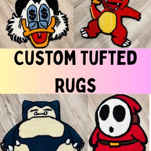 Custom Handmade Tufted Rug | Personalized Rug | Tufted Rug | Logo Rug | Anime | Dorm Decor | Unique Decor Gift | Tufted Rug With Your Design