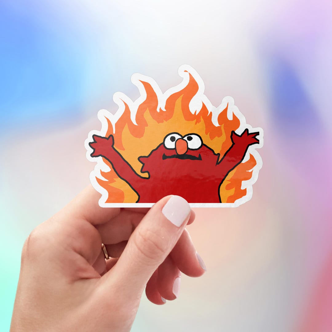 Hellmo Fire Elmo Vinyl Sticker Waterproof Durable Multiple Sizes Laptop ...
