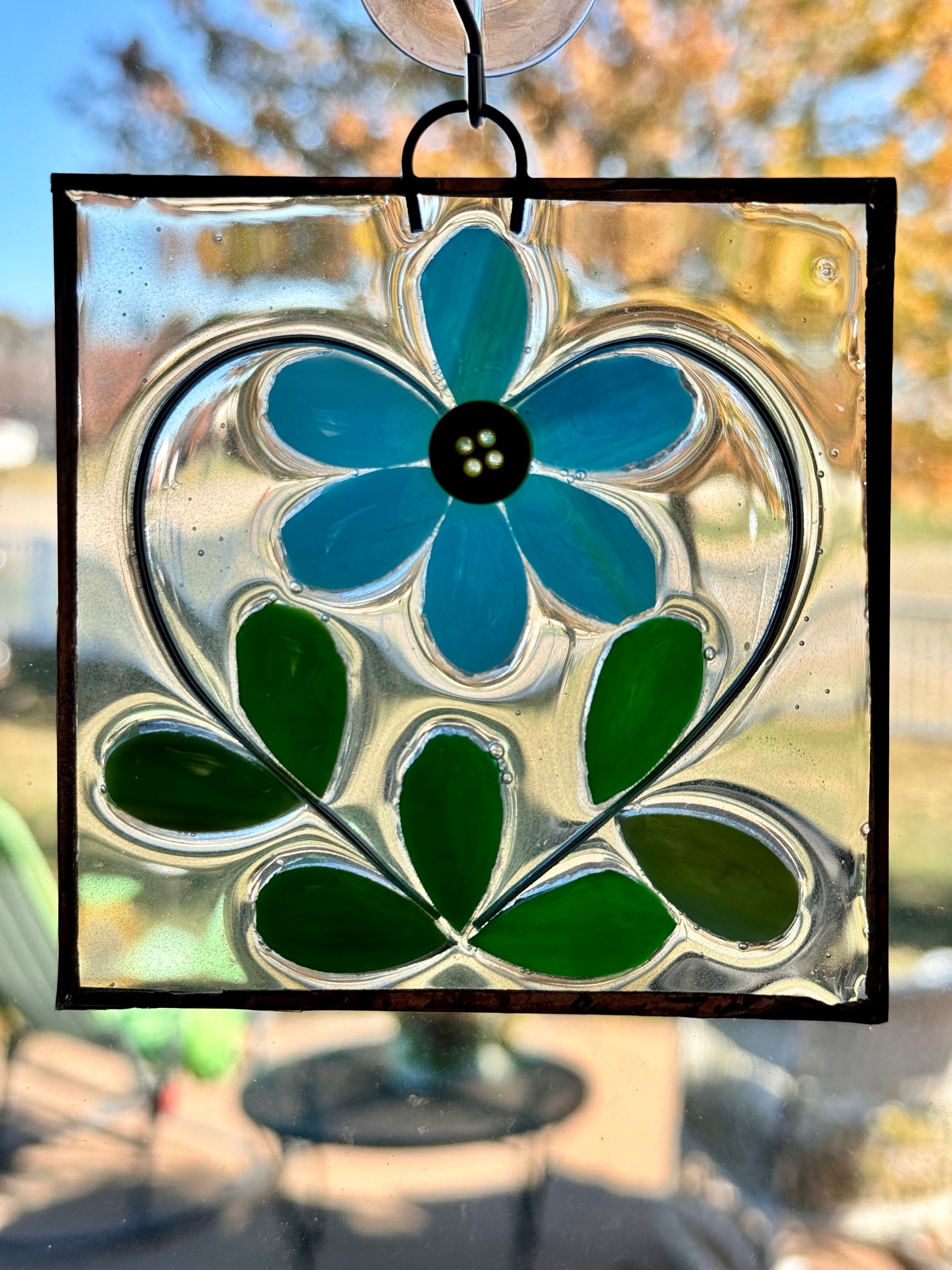Stained Glass Suction Cups (10) with Silver Metal Hook for hanging  suncatchers