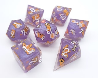Little Dog purple Color [Handmade Dice Set]