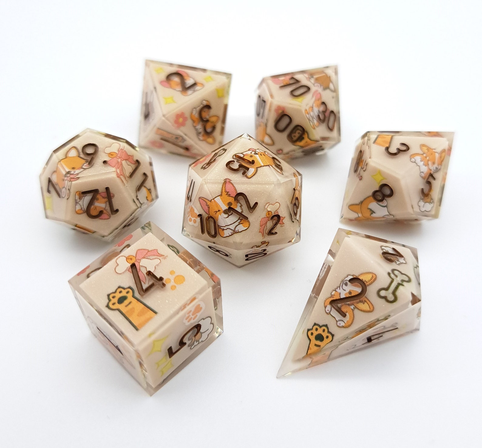 Little Dog Brown and Cream Color [handmade Dice Set] - Etsy