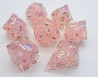 Unicorn party - polyhedral set [Sharp Edge] Hand made