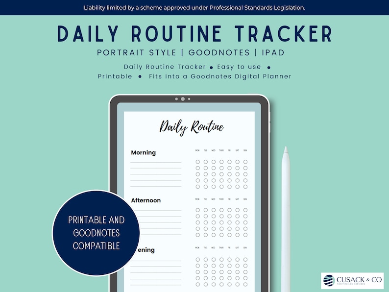 Daily Routine Tracker Printable Template Digital Template - Etsy