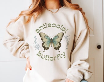 Funny Introvert Sweatshirt, Antisocial Butterfly Sweatshirt, Funny Antisocial Sweater, Funny Introvert Sweatshirt, Gift for Introvert
