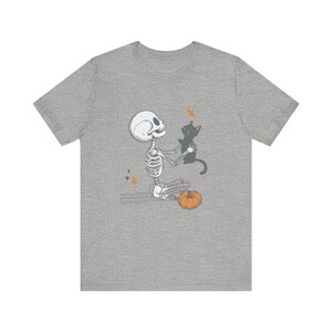 Halloween Cat Shirt, Fall Cat Shirt, Black Cat Skeleton Shirt, Black Cat Lover Shirt, Cat Lady Shirt, Fall Gift for Cat Lover, Cat Mom Gift image 5