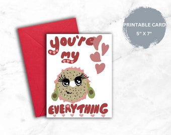 You're My Everything Funny Relationship Couples Love Card Food Humor