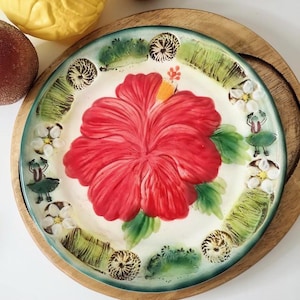 激レアkani of Hawaiiヴィンテージプレート　ハンドメイド陶器飾り皿 Kani of Hawaii - Etsy