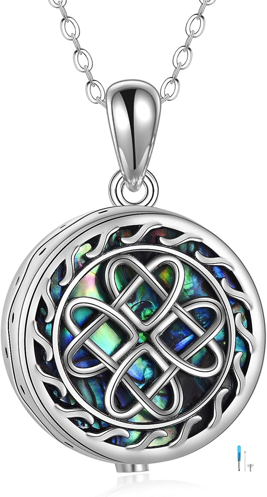 Sterling Silver Urn Necklace for Ashes Abalone Shell Celtic Etsy