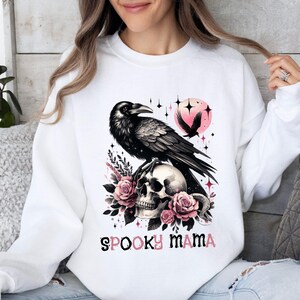 halloween sweatshirt,raven sweatshirt,black crow shirt,spooky mama shirt,whimsigoth raven shirt,crow lover shirt,gothic shirt,academia shirt