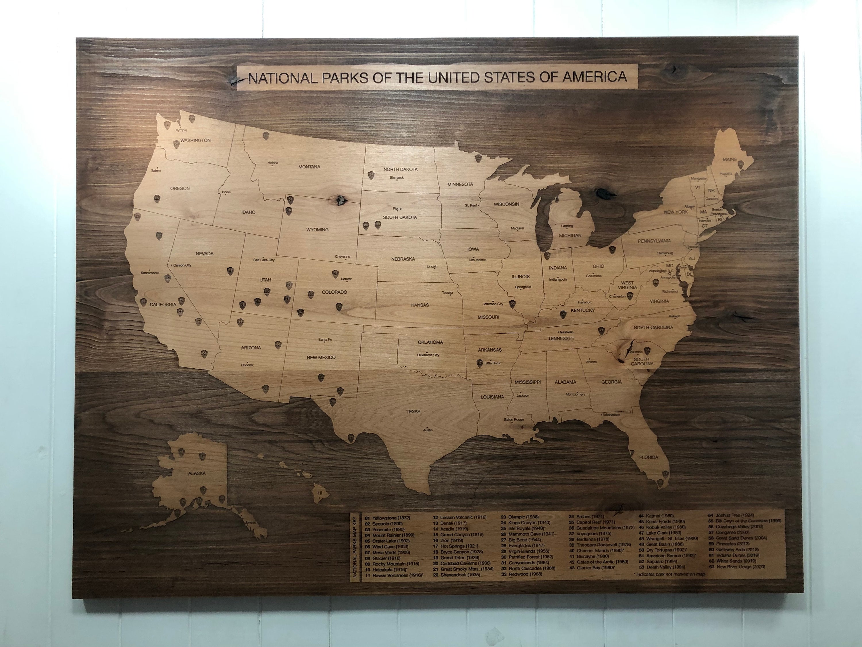 National Parks Map - Etsy