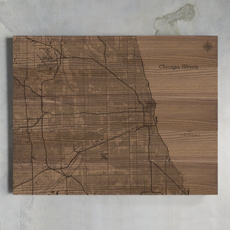 Chicago City Street Map - Etsy
