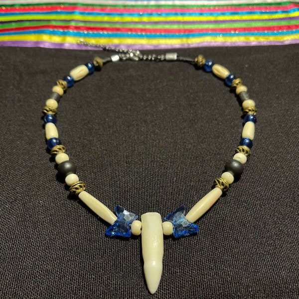 Butterfly Alligator tooth Necklace