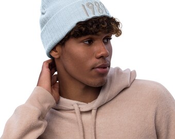 Ribbed knit 1989 TV beanie