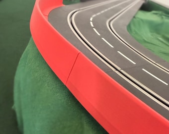 Carrera Track Borders, Click-In Slot Car Barrier Shoulders for Curves, Straights