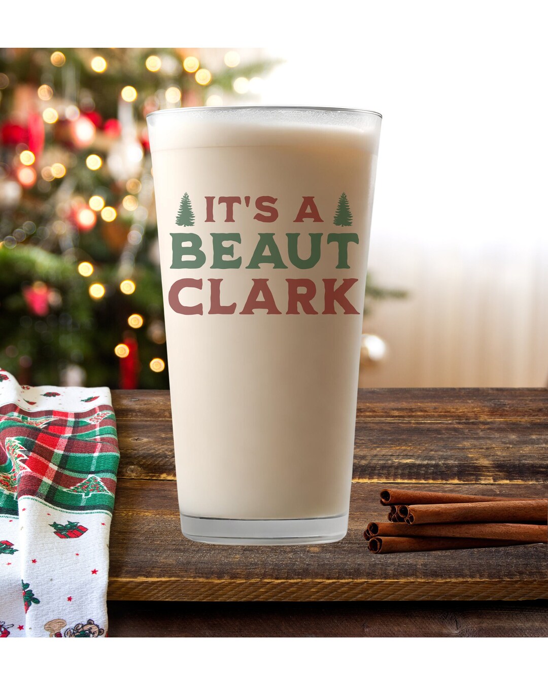 Christmas Vacation Glass Set, 16oz Frosted Christmas Cup, Iced Coffee ...