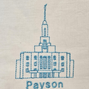 Payson Utah Temple Machine Embroidery Pattern