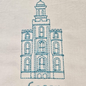 Logan Utah Temple Machine Embroidery Pattern