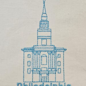 Philadelphia Pennsylvania Temple Machine Embroidery Pattern