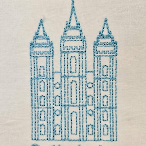 Salt Lake City Utah Temple Machine Embroidery Pattern