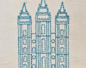 Salt Lake City Utah Temple Machine Embroidery Pattern