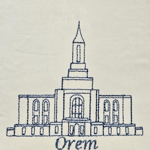 Orem Utah Temple Machine Embroidery Pattern
