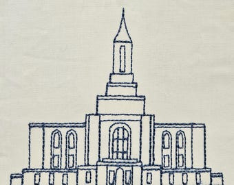 Orem Utah Temple Machine Embroidery Pattern