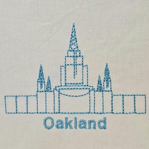 Oakland California Temple Machine Embroidery Pattern