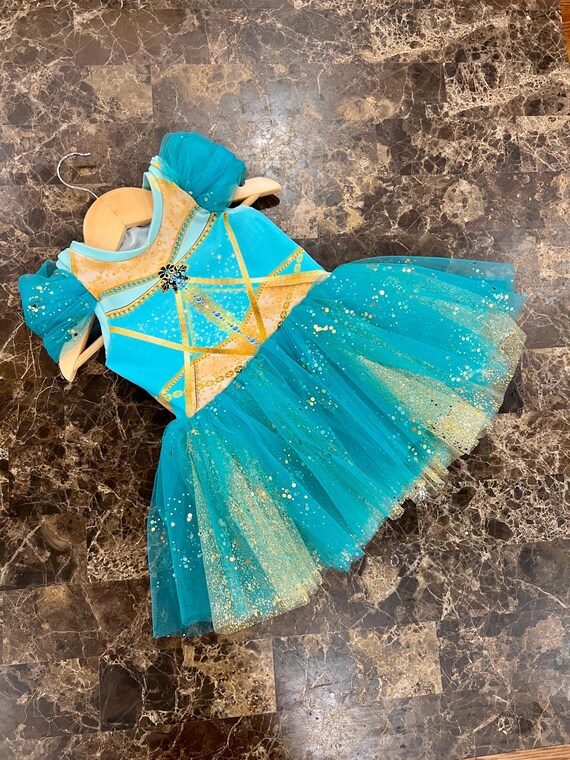 Hand Made Arabian Teal and Gold Princess Dress With Non-shed Sparkle (not  Glitter!) - Dress up - Costume - Knee Length and Short Sleeves - Etsy Israel