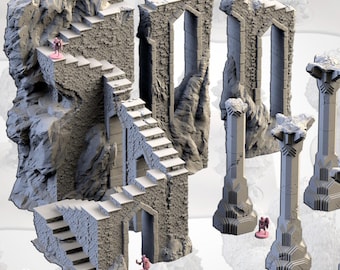 Minas subterrâneas e escadas anãs - Terreno para jogos de guerra de 32 mm/28 mm