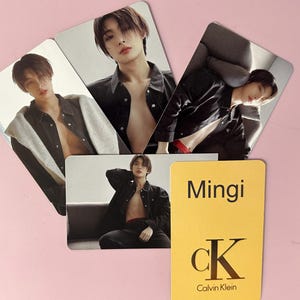 Mingi Ateez Fashion Photoshoot: onofficiële, door fans gemaakte fotokaarten: 4 kaarten in set