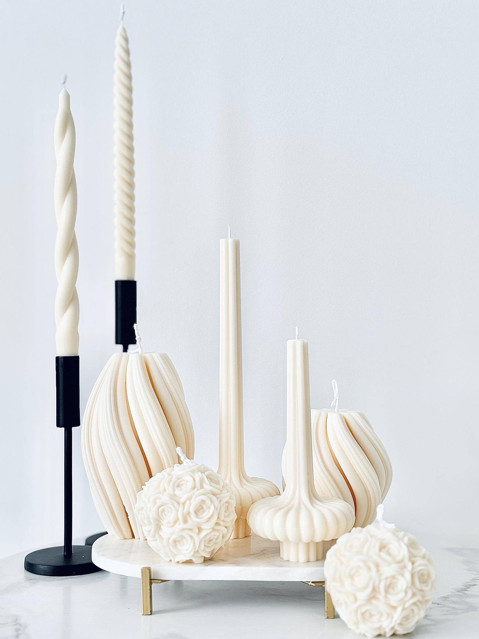 Modren Candle Modern Sculptural Candle Set – Handmade Decorative Pillar Candles ...