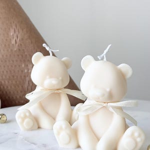 Teddy Bear Candle: Handmade Soy Wax, Custom Scent