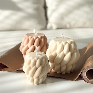 Handmade Swirl Soy Wax Candle: Abstract Home Decor