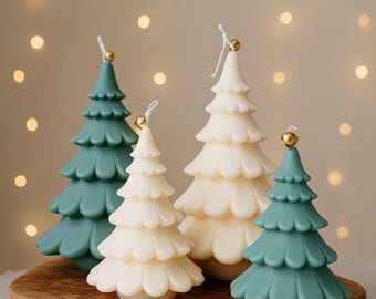 Handmade Christmas Tree Soy Wax Candle: Holiday Home Decor | Huge Winter Wonderland Christmas Tree Candle | Christmas Gift idea |