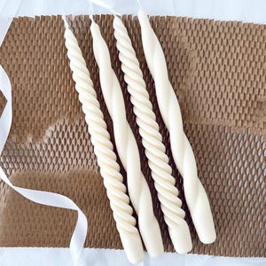 Handmade Twisted Taper Candles | Elegant Spiral Dinner Candles | Minimalist Home Decor | Wedding & Gift Candle for Any Occasion