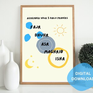Remember Your 5 Daily Prayers I Digital Download I Digital Art