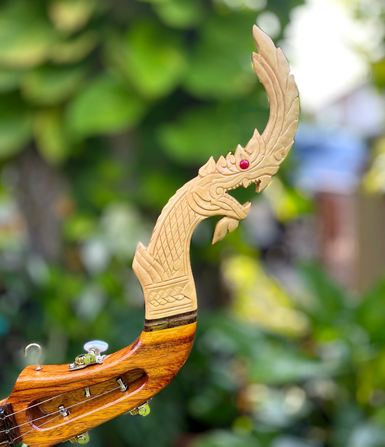 Isan Instruments Acoustic Traditional Thai Phin (isan Lute) โ 3-string Handmade Wooden ...