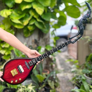 Traditional Thai Isan Pin - Handmade Thai Phin (Lao Lute), 3 strings Electric Folk Guitar Instrument N123