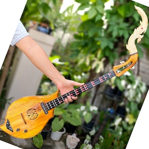 Handmade Thai Phin (Lao Lute): 3-String Acoustic Electric Folk Guitar