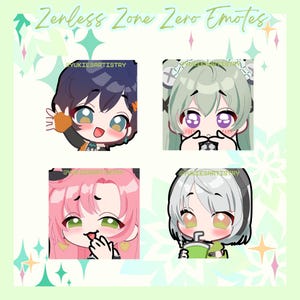 Zenless Zone Zero Belle Nicole Anby Corin Emotes Pack for Twitch Discord Youtube | ZZZ Stickers Emote