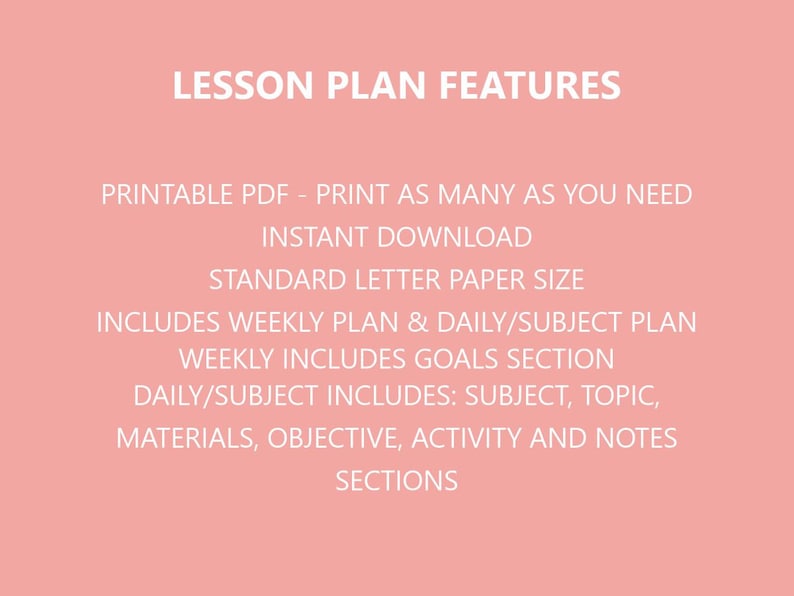 Teacher Lesson Plans Etsy