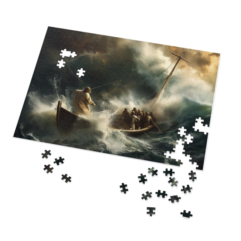 Jesus in the Storm, Christian Puzzle, LDS, Scripture Jigsaw Puzzle