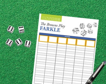 Custom Farkle Score Cards - Printed 6in x 9in