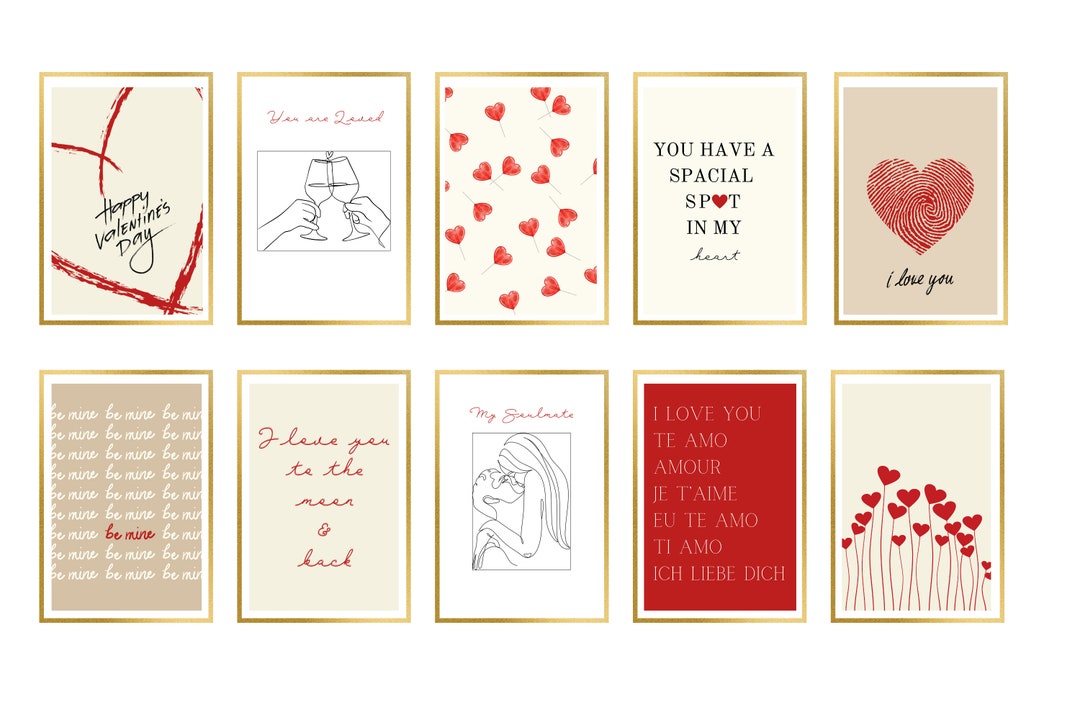 Valentines Day Decor Set of 20 Printables, Valentine Party Decor ...