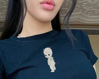 Sonny Angel Baby Tee, Coquette Baby Tee,  vintage graphic baby tees, streetwear women, 90s baby tee