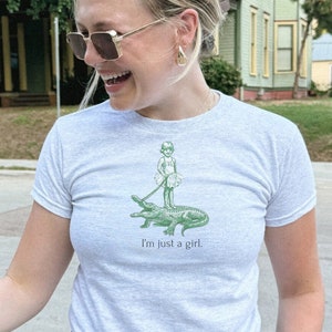 I&#39;m Literally Just A Girl Baby Tee,  Funny Baby Tee, Cute Baby Tee, y2k baby tee, 90s baby tee, y2k