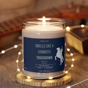Smells Like A Cowboys Win Candle | Unique Gift Idea | Football Candle | NFL Fan Gift | Game Day Decor | Sport Themed Candle | Dallas Cowboys